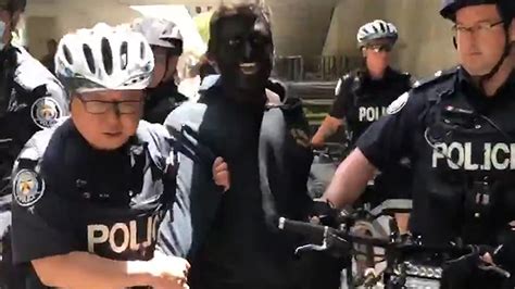 toronto police arrest man  blackface  anti racism protest