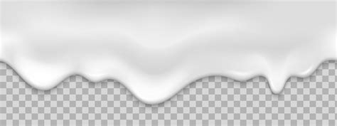 Seamless White Creamy Drips Realistic Vector Illustration Stock