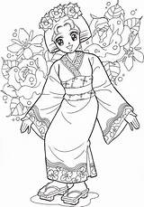 Princess Colorir Desenhos Japoneses Målarböcker Fantasticas Faciles sketch template