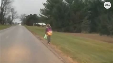 Dad Punishes Daughter For Bullying With A Cold Long Walk