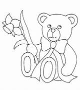Oso Peluche Flor Ursos Beruang Halaman Kertas Mewarna Descripción Kidipage Haiwan sketch template