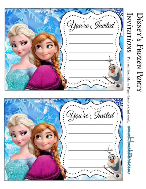 frozen party  printable invitations   fiesta  english