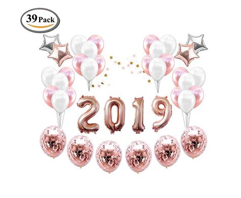 icheap neujahr deko konfetti luftballons rosa weiss  ballons