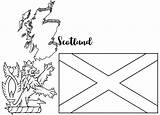 Scotland Flag Coloring Royal Arms Map Territories Culture Learning Pages sketch template