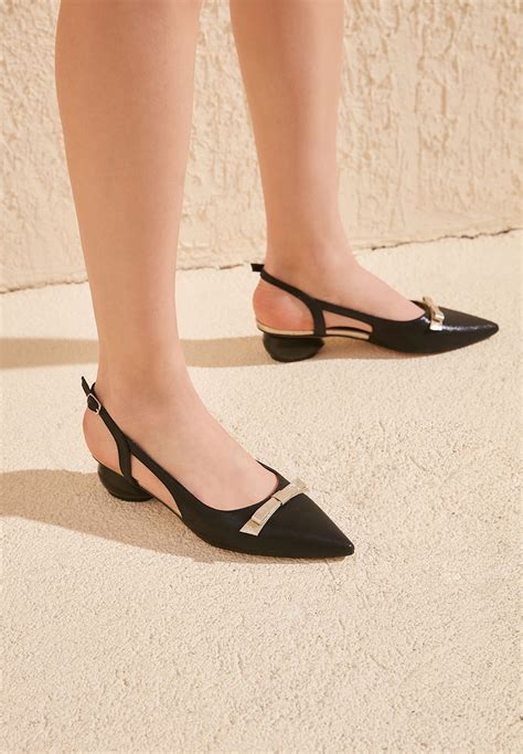 buy trendyol black slingback  heel pump  women  mena worldwide
