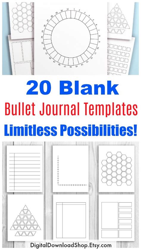 bullet journal template printables bullet journal etsy bullet