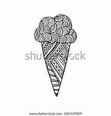 Zentangle Icecream sketch template