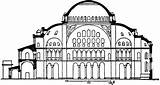 Hagia Sophia Section Clipart Architecture Sofia Clip Byzantine Mosque Early Cliparts Plan Museum Empire Basilica Greek History Sectio Structure Side sketch template