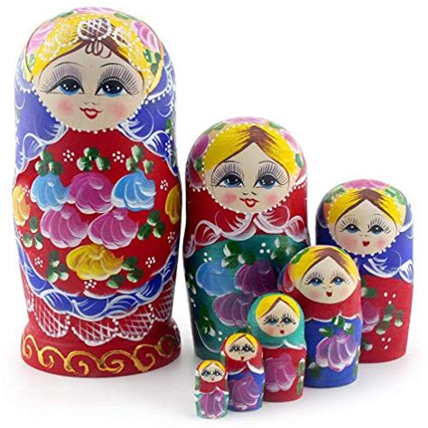 starxing russian nesting dolls matryoshka wood stacking nested set 7 pieces handmade toys for