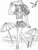 Barbie Coloring Printable Beach Girls Pages Ecoloringpage Tennis Playing sketch template