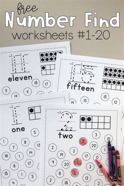 number find worksheet printables  early learners kindergarten