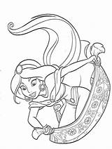 Jasmin Aladdin Flying Prinsesse Tegning sketch template