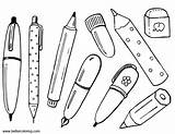 Coloring School Supplies Pages Eraser Printable Kids Adults Color Print sketch template