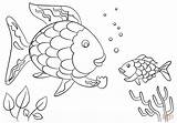 Fish Coloring Scales Rainbow Pages Small Template sketch template