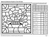 Equations Balancing Subtraction Pirates sketch template