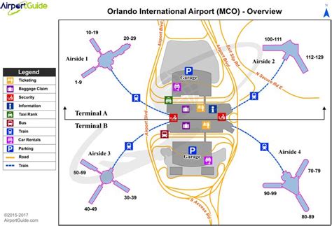 orlando orlando international mco airport terminal map overview