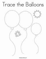 Balloons Trace Tracing Worksheets Preschool Activities Coloring Choose Board sketch template