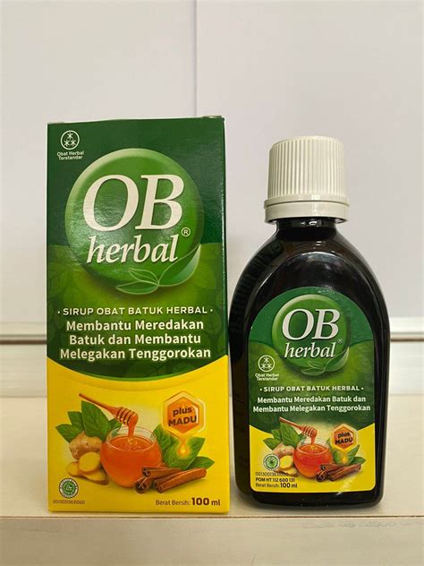 ob herbal syrup meredakan batuk  menghangatkan tenggorokan