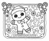 Coloring Christmas Gingerbread Cute So Draw Pages Drawsocute Print sketch template