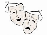 Theatre Drama Masks Mask Faces Theater Clipart Clip Draw Symbol Drawing Tragedy Cliparts Drawings Gif Library Evil Good Designs Clipartbest sketch template