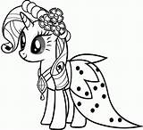Coloring Little Pages Pony Rarity Unicorn Popular sketch template