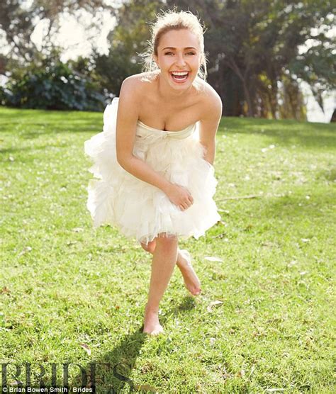 hayden panettiere tries on wedding dresses for brides