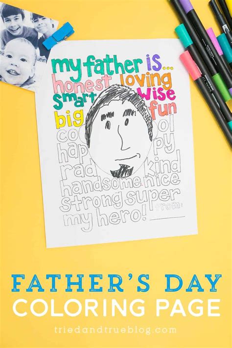 print color  sign  fathers day coloring page   super easy