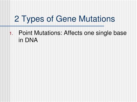 ppt gene mutations and chromosomal mutations powerpoint presentation