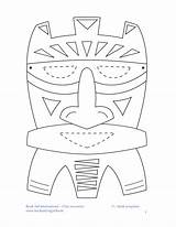 African Mask Coloring Template Templates Library Clipart Line sketch template