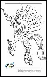 Coloring Pony Little Pages Princess Celestia Kids Fairy Moon Kenworth Custom Printable Luna Name Chrysalis Sheets Mlp Armor Queen Inspiration sketch template