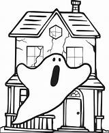 Haunted House Coloring Pages Halloween Kids Printable Drawing Simple Printables Print Houses Cartoon Easy Color Ghost Scary Sheets Spooky Sheet sketch template