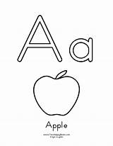 Letter Coloring Apple Color Pages Alphabet Printable Case Lower Upper Learn Worksheets Letters sketch template