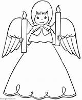 Coloring Christmas Pages Angel Angels Kids Christian Printable Candles Cute Print Decorations Story Gabriel Color Printables Bells Ornaments Colouring Sheets sketch template