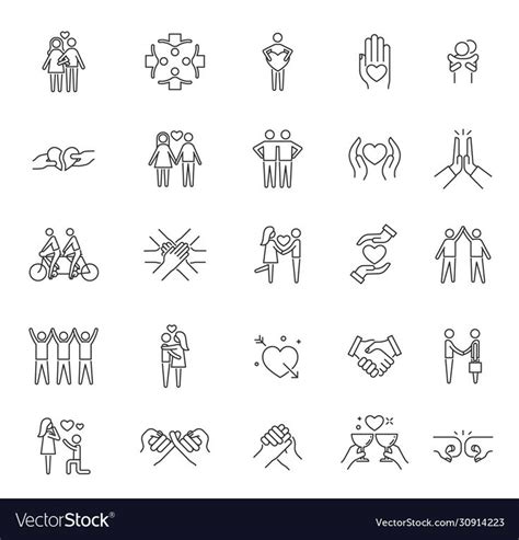 friendship icons respect community  care vector image