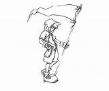 Sora Flag Holding Coloring Netart sketch template