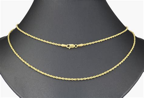solid  yellow gold women mm rope chain pendant necklace lobster clasp  ebay