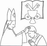 Ordine Sacrament Sacraments Confirmation Laying Priest Sacramento sketch template