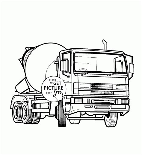 concrete mixer truck coloring page  kids transportation coloring