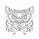 Abstract Coloring Owl Pages sketch template