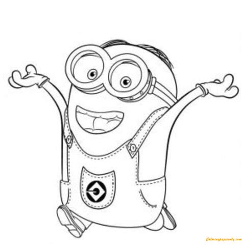 minions dave  coloring pages cartoons coloring pages