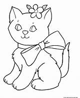 Pages Coloring Printable Cute Kitten Kittens Girls Kids sketch template
