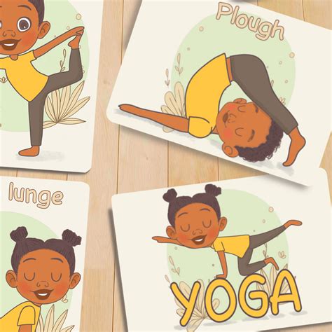 kids yoga flashcards childrens yoga pose flash cards etsy
