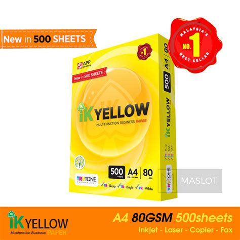 ik yellow paper  size gsm  sheets  ream beecost