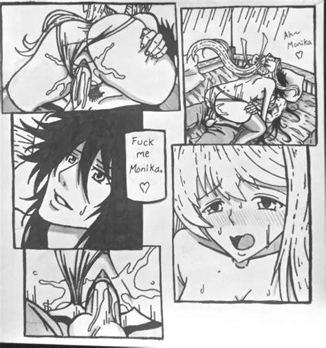 rule 34 black and white comic couple cowgirl position doki doki