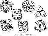 Dnd D20 Dices sketch template