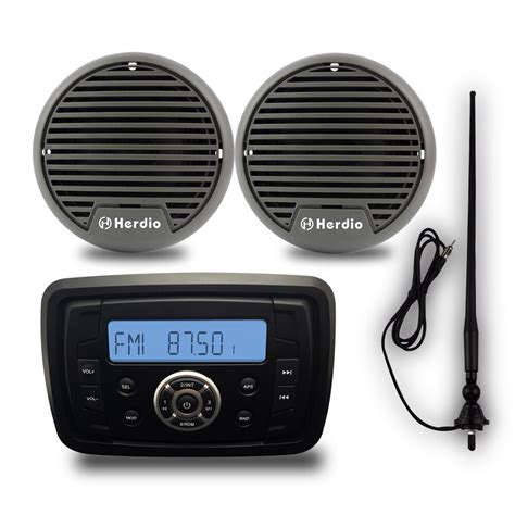 waterproof marine bluetooth radio stereo atv atv audio heavy duty mounted  marine outdoor