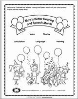 Speech Coloring Pages Hearing Sheet Getdrawings Better sketch template