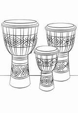 Djembe Drums Ausmalbild Trommeln Dessin Coloriage Bongo Trommel Bongos Ausmalbilder Instrument Coloriages Afrique Percussions Kolorowanka Imprimir sketch template