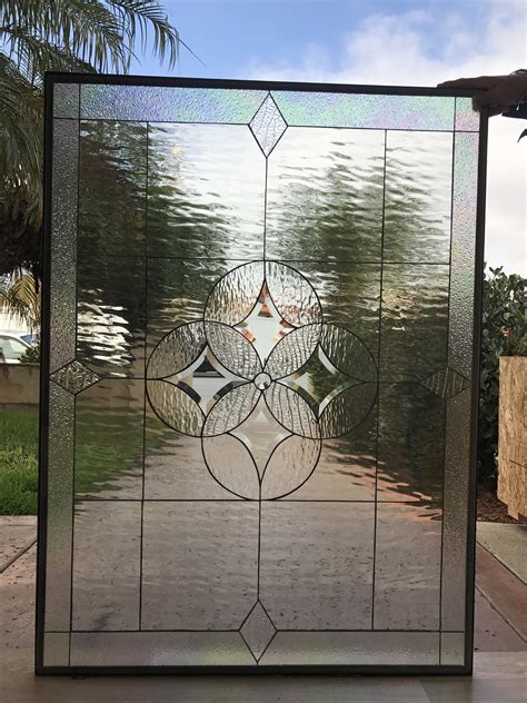 elegant hermosa leaded stained  beveled glass window panel stainedglasswindowscom