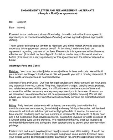 create  attorney engagement letter   template
